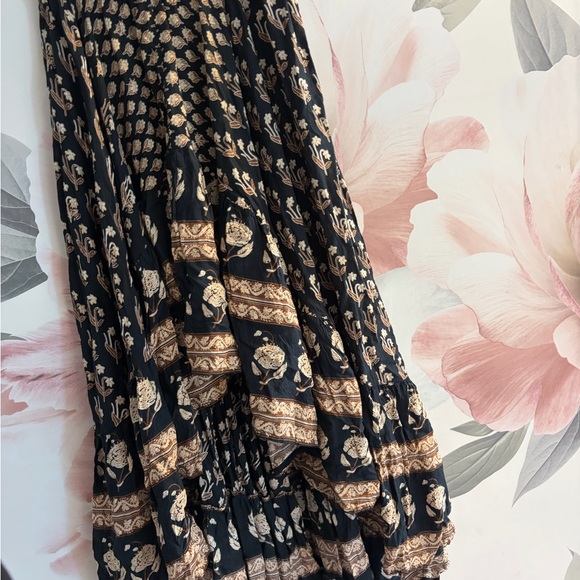 Spell & the Gypsy Bohemian Royale hi/low black + tan skirt size small - Picture 9 of 15